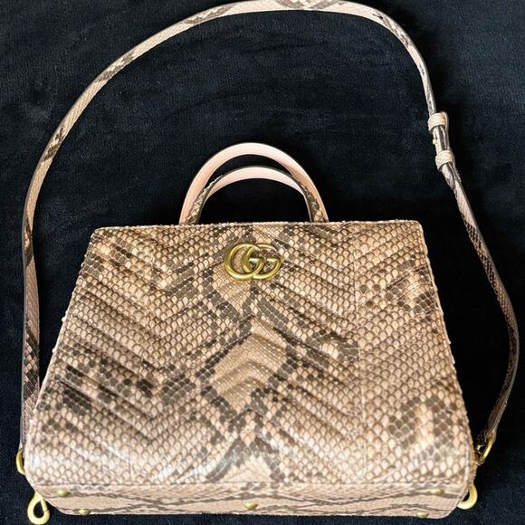 Gucci GG Marmot Python Handbag with COA - Picture 2 of 12